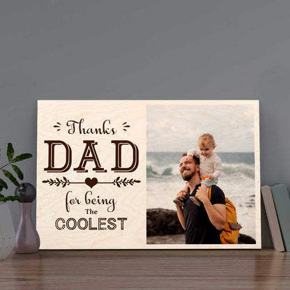 Coolest Dad Wood Print – Personalized Photo for Father