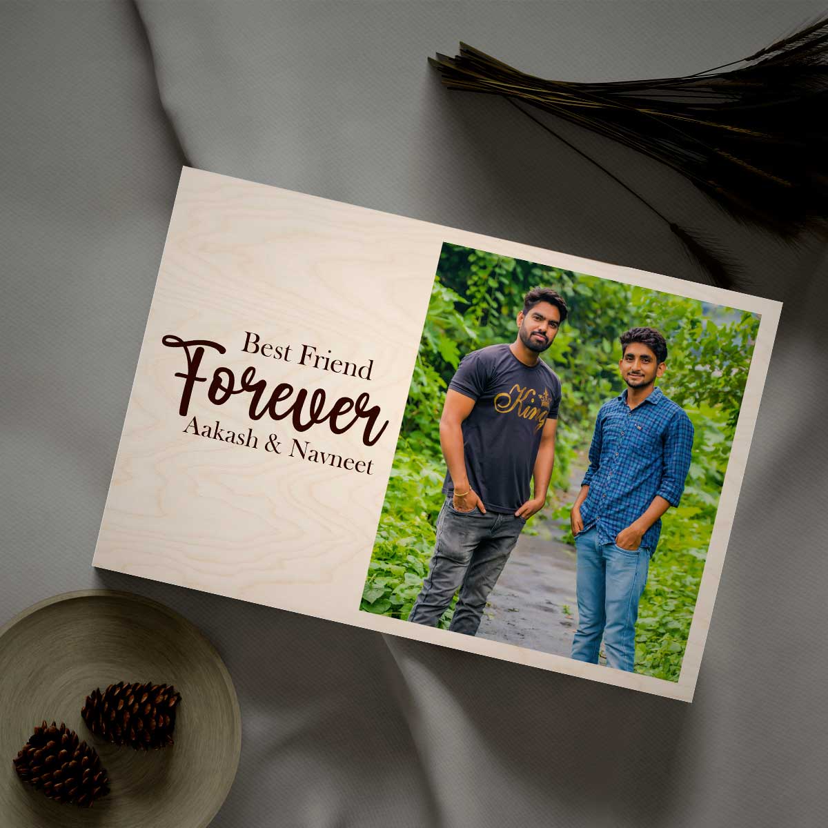 Best Friend Forever Wood Print – Personalized Friends Photo