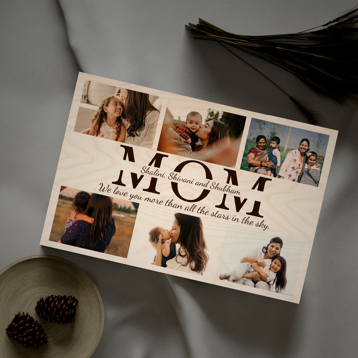 Wood Photo Prints with Personalized Picture and Natural Finish