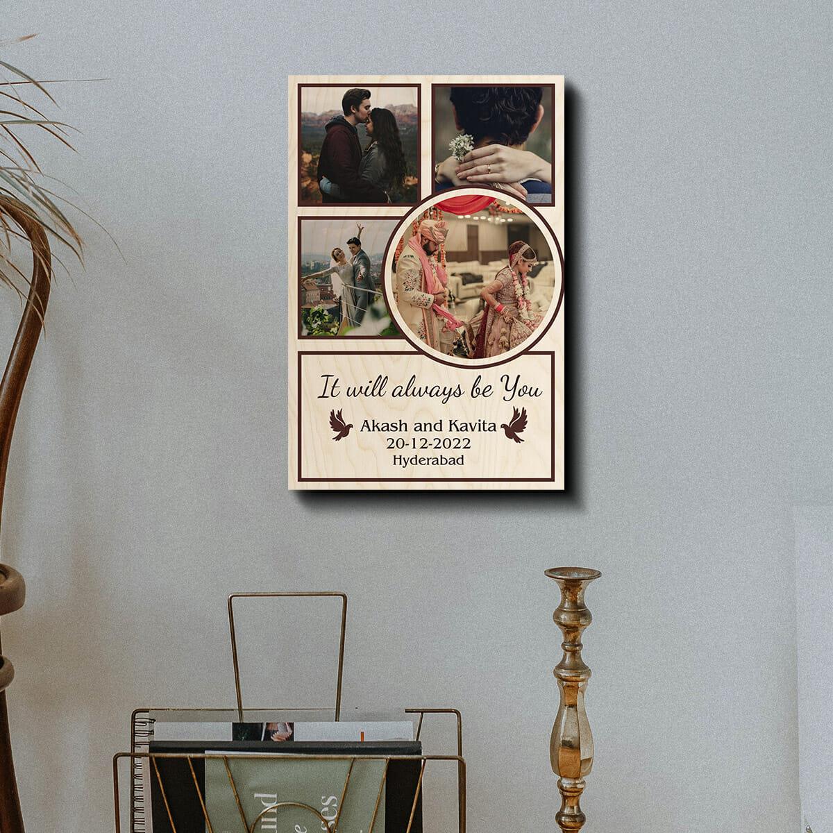 Always Be With You Wood Print – Personalized Photo Strip