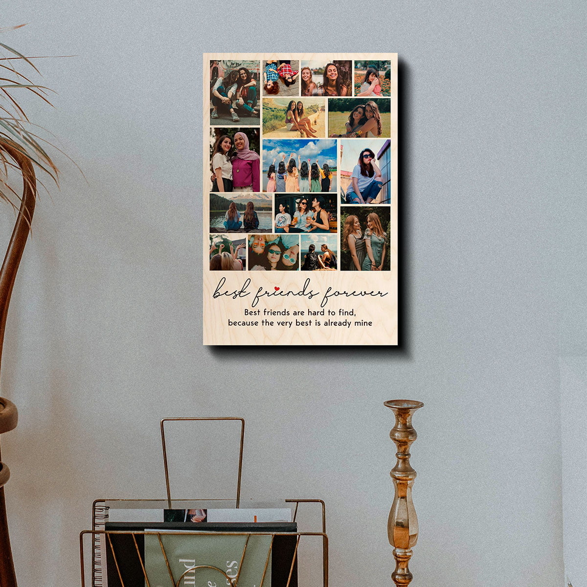 Friends Photo Collage Wood Print – Personalized Memories