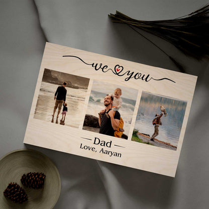 Father Son Photo Frame – We Love You Dad on Wood