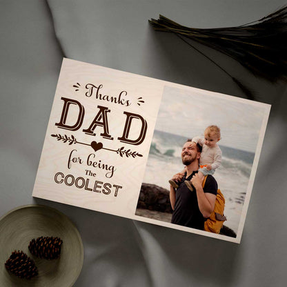 Coolest Dad Wood Print – Personalized Photo for Father