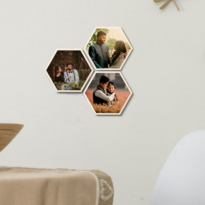 Hexagon Photo Wall Art Set – Personalized Set of 3