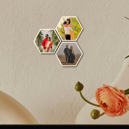 Hexagon Photo Wall Art Set – Personalized Set of 3