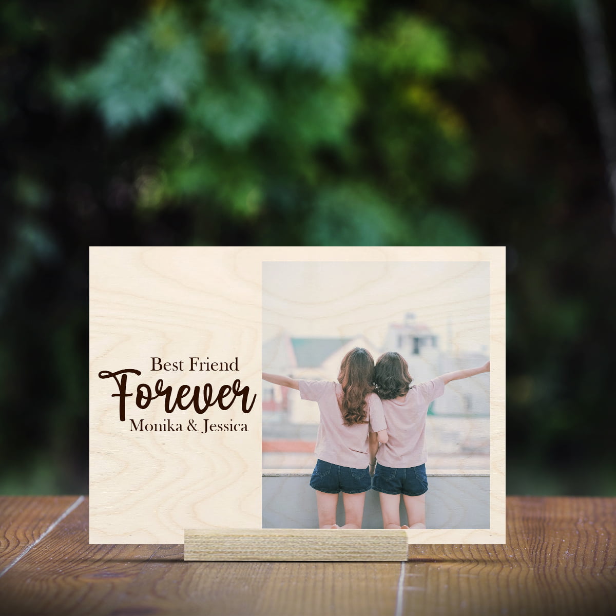 Best Friend Forever Wood Print – Personalized Friends Photo