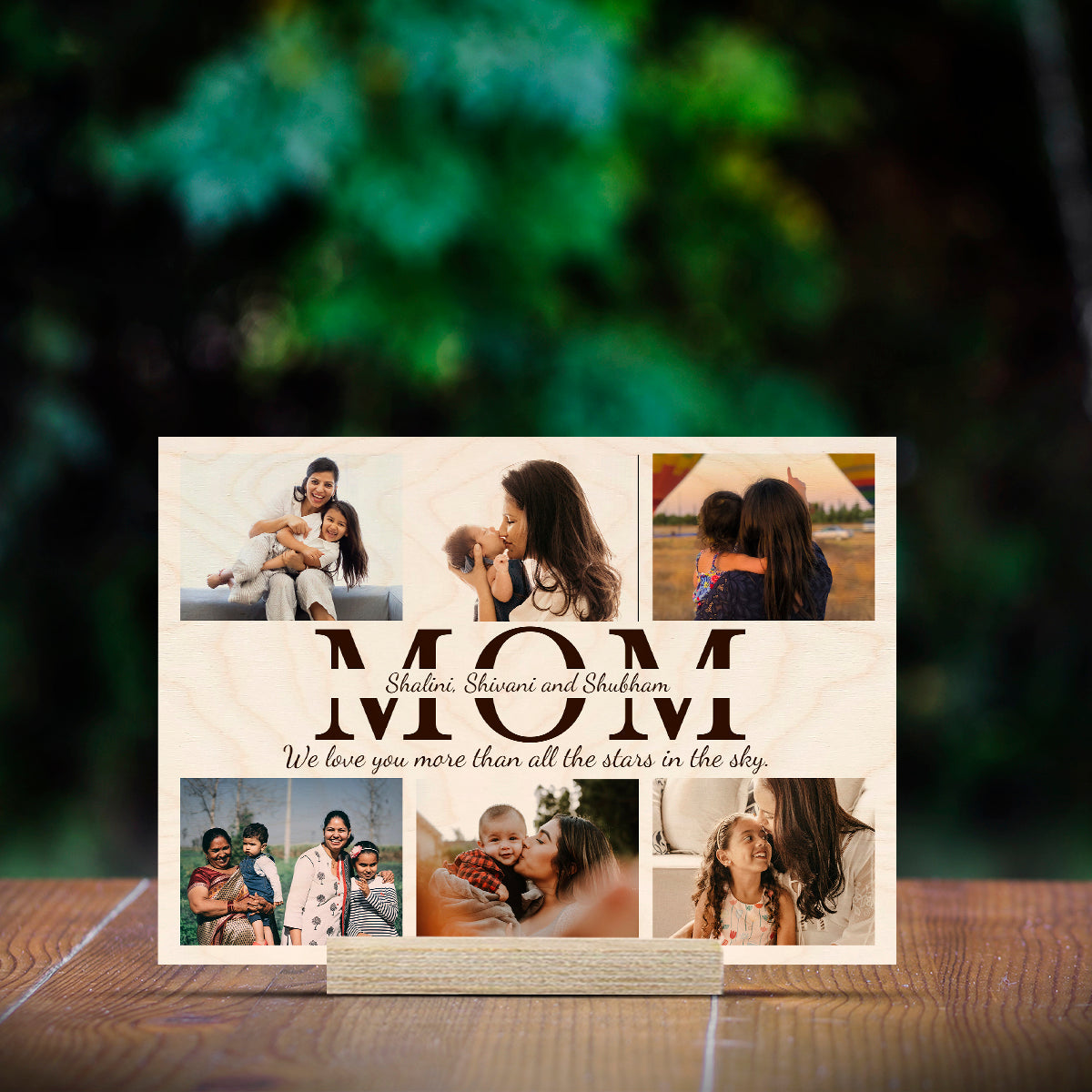 Wood Photo Prints with Personalized Picture and Natural Finish