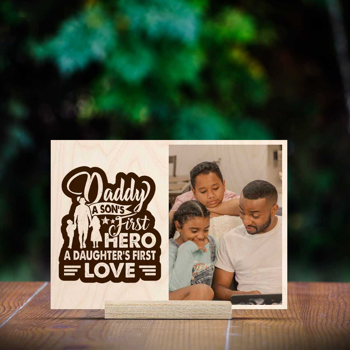 Dad First Hero Wood Print – Personalized Photo for Father