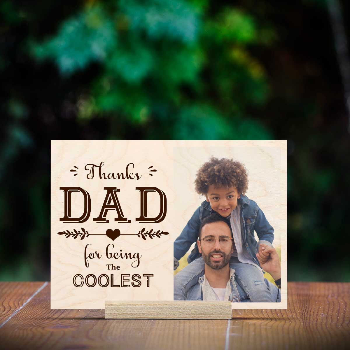 Coolest Dad Wood Print – Personalized Photo for Father