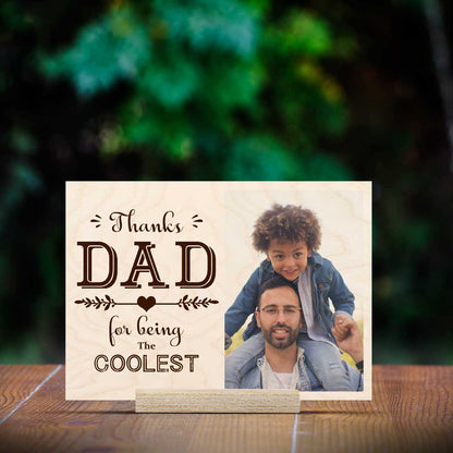Coolest Dad Wood Print – Personalized Photo for Father