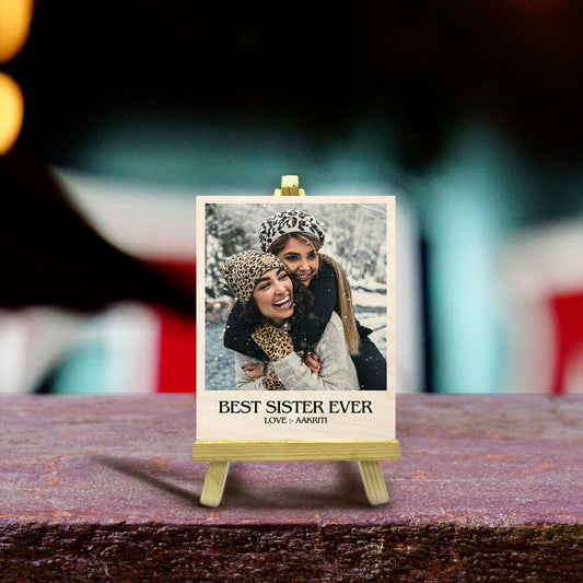 Sister Wood Print with Stand and Personalized Photo Keepsake