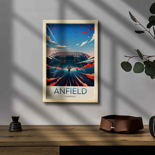 Anfield Stadium Wood Frame – 3D Liverpool Print