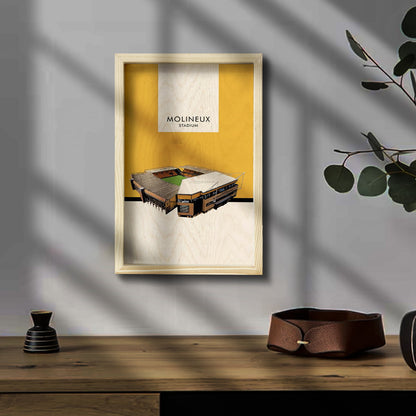 Molineux Stadium Wall Art in Wood for Wolves Football Fans