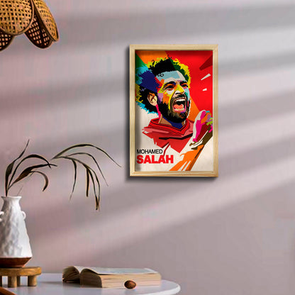Salah Wooden Frame Wall Art with Colourful Pine Portrait Design