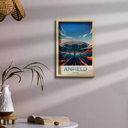 Anfield Stadium Wood Frame – 3D Liverpool Print