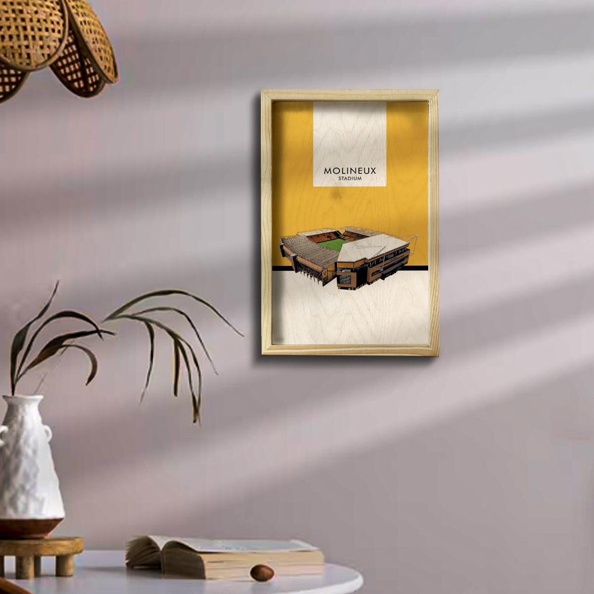 Molineux Stadium Wall Art in Wood for Wolves Football Fans