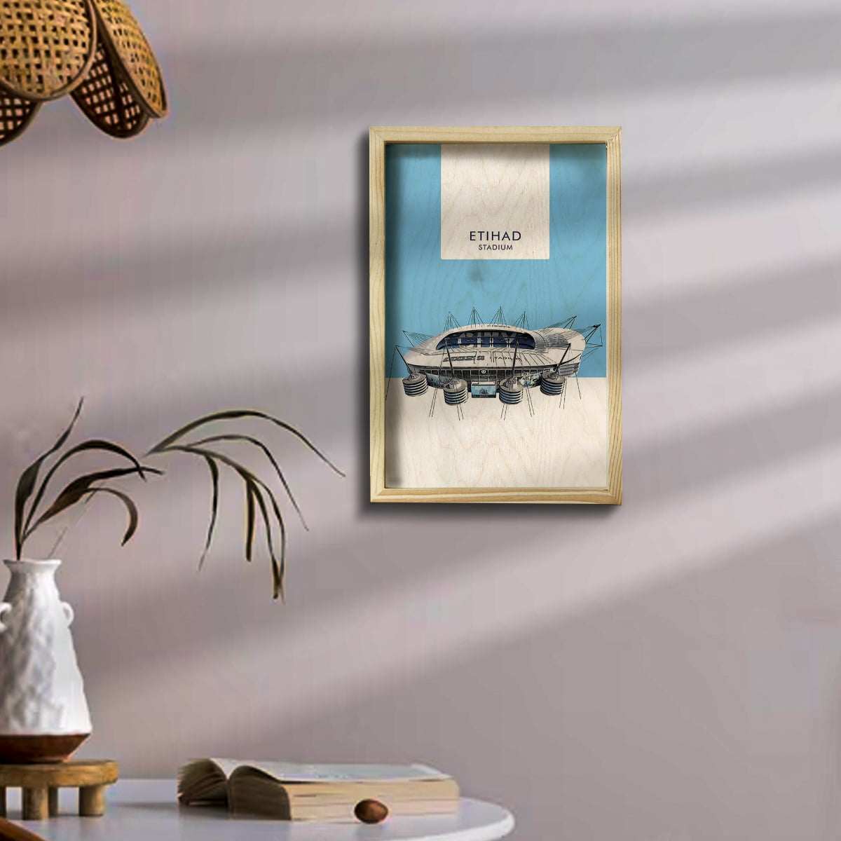Etihad Stadium Wall Art – 3D Wooden Man City Tribute