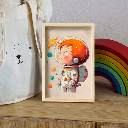 Astronaut Kids Wall Art – Personalized Space Scene