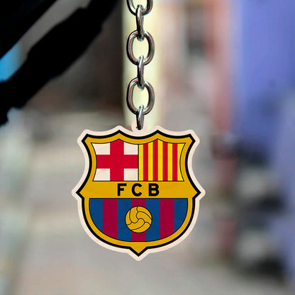 Barcelona Wooden Keychain – Football Crest for Fans