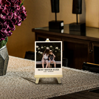 Sister Wood Print with Stand and Personalized Photo Keepsake