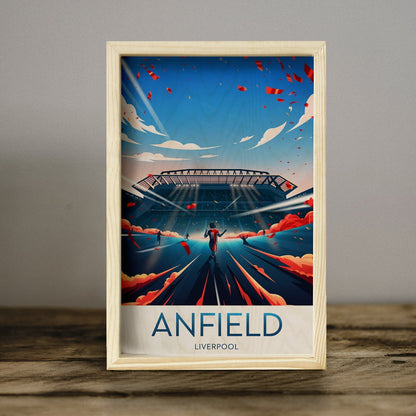 Anfield Stadium Wood Frame – 3D Liverpool Print
