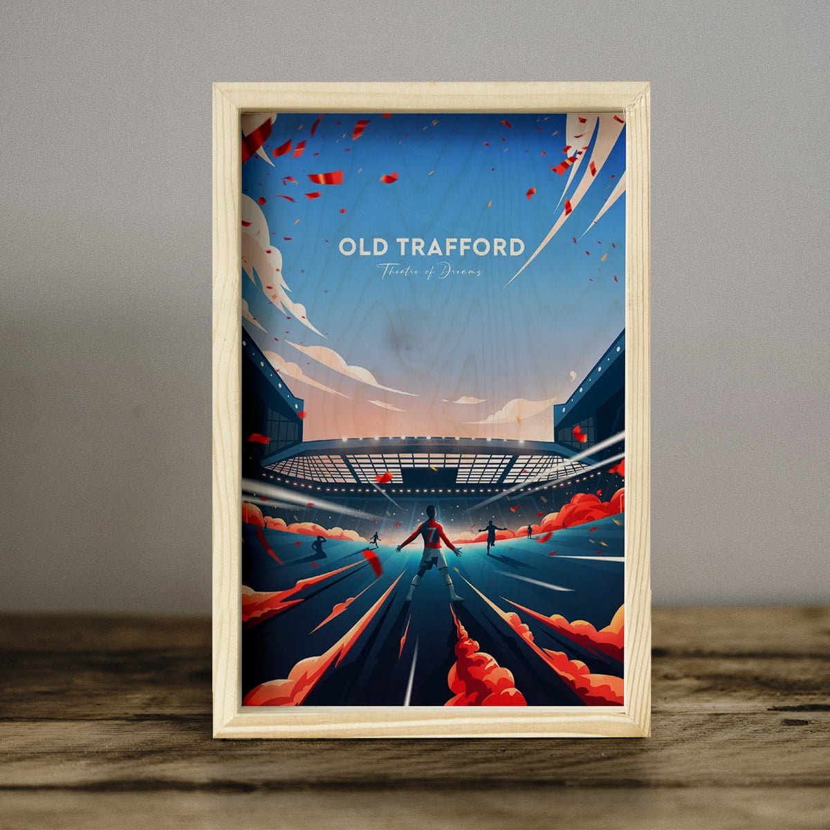 Old Trafford Wood Frame Wall Art for Manchester United Fans