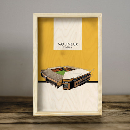 Molineux Stadium Wall Art in Wood for Wolves Football Fans