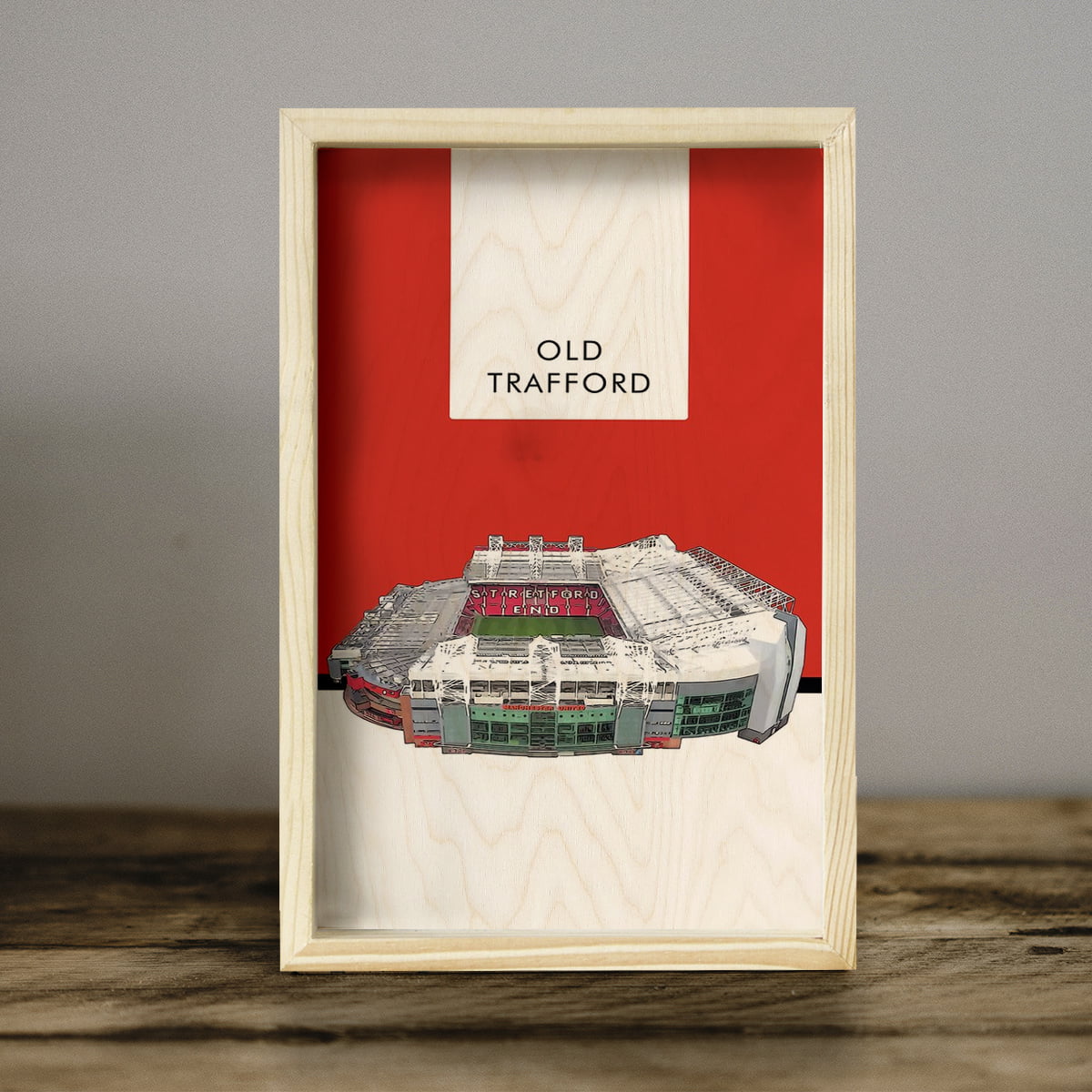 Old Trafford Wall Art in Wood for Manchester United Fans