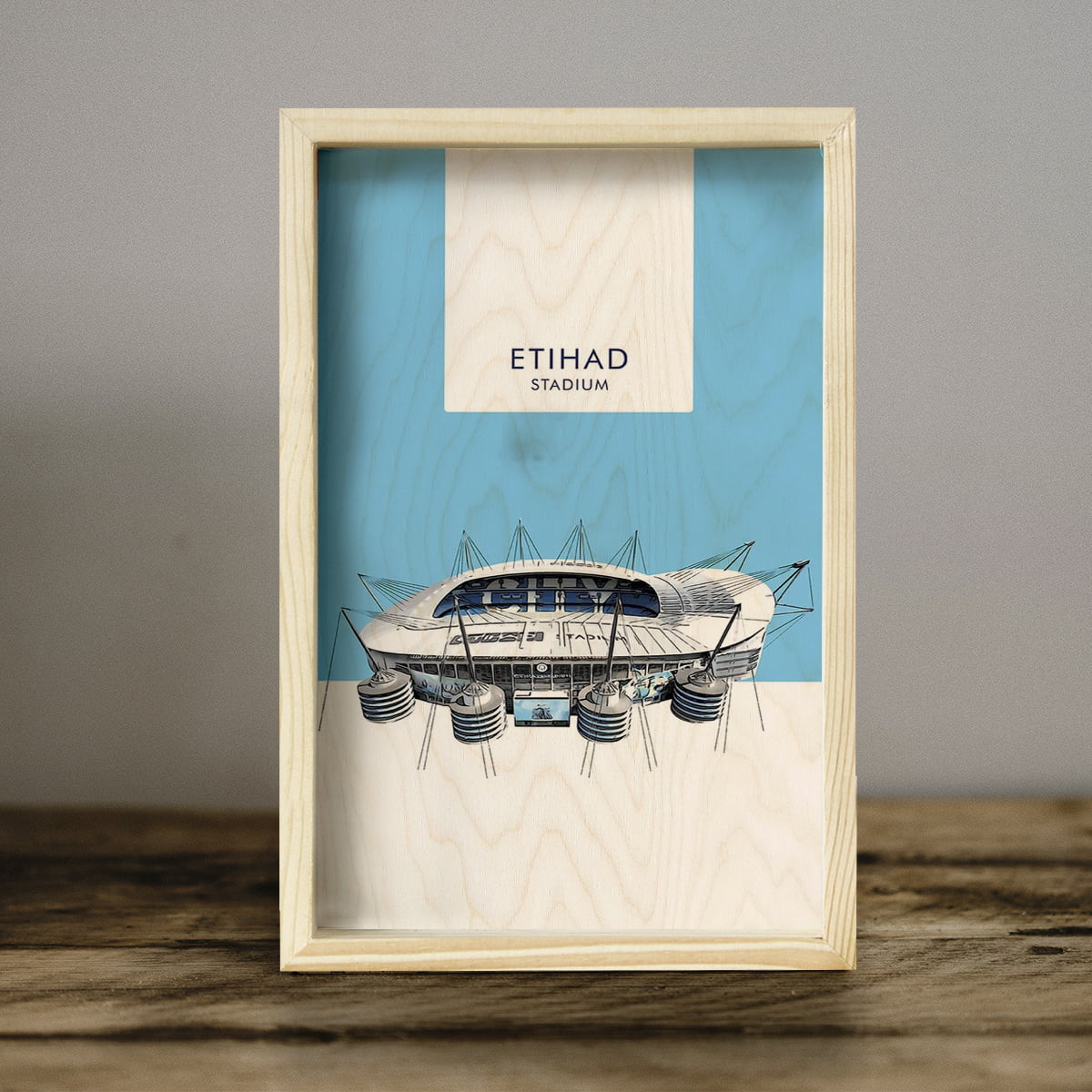 Etihad Stadium Wall Art – 3D Wooden Man City Tribute