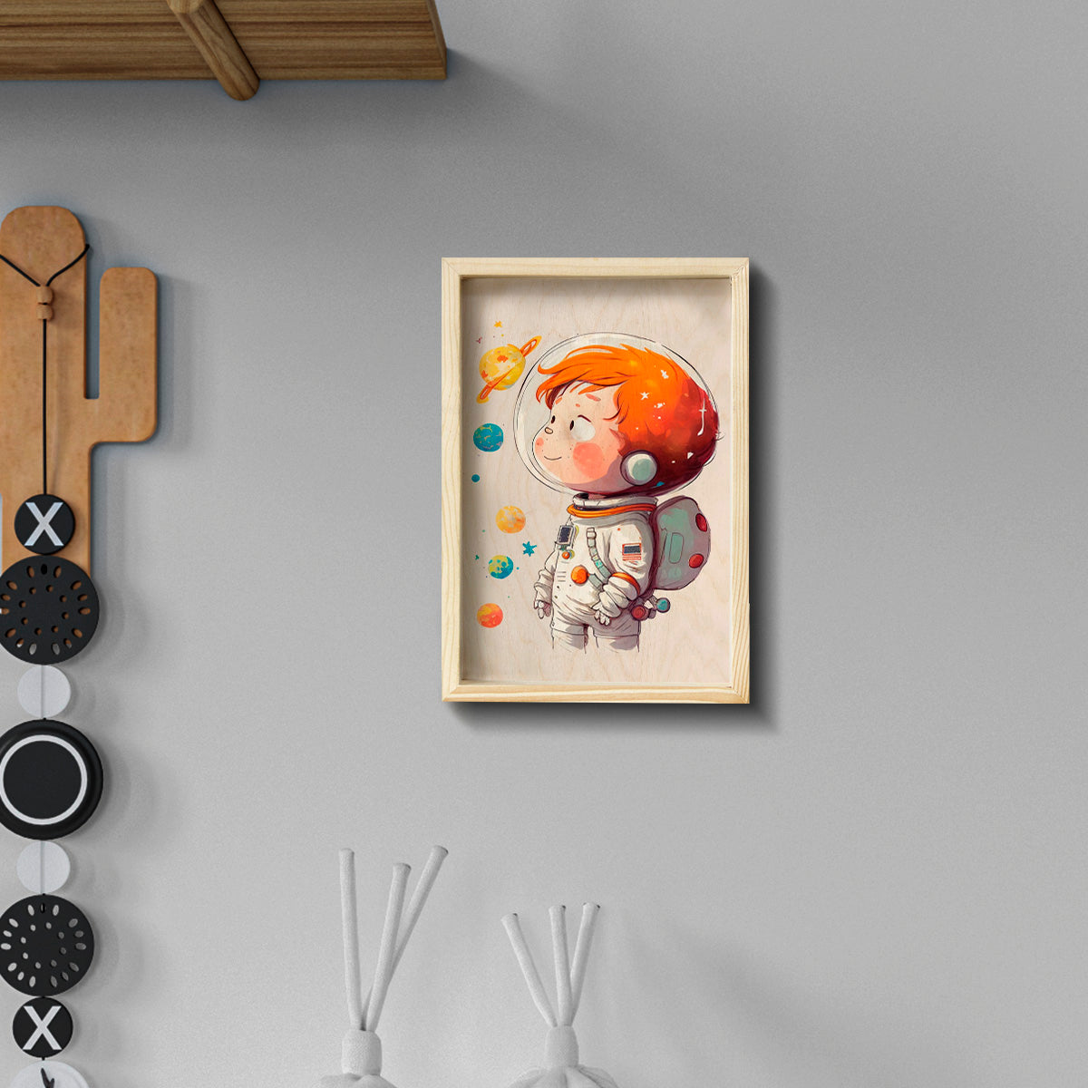 Astronaut Kids Wall Art – Personalized Space Scene