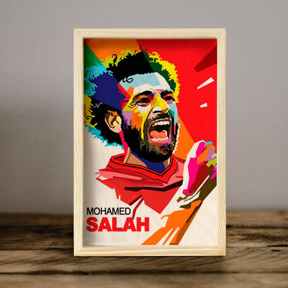 Salah Wooden Frame Wall Art with Colourful Pine Portrait Design
