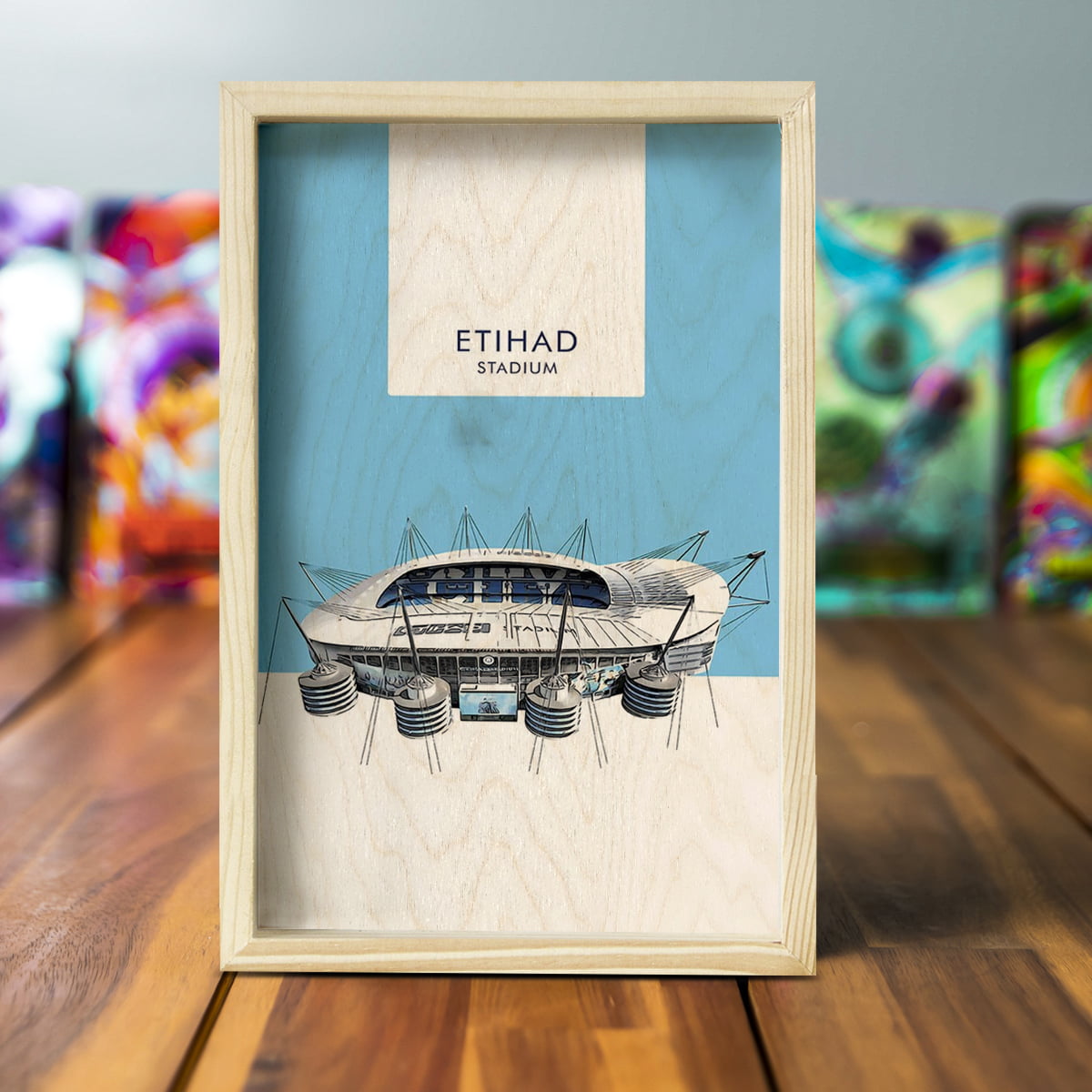 Etihad Stadium Wall Art – 3D Wooden Man City Tribute