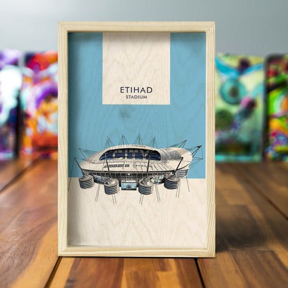 Etihad Stadium Wall Art – 3D Wooden Man City Tribute