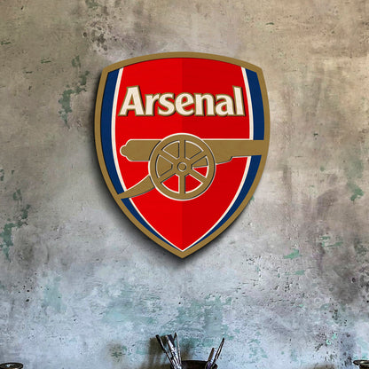 Arsenal Wall Crest in Wood – Cut-Out Cannon Fan Art