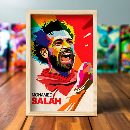 Salah Wooden Frame Wall Art with Colourful Pine Portrait Design
