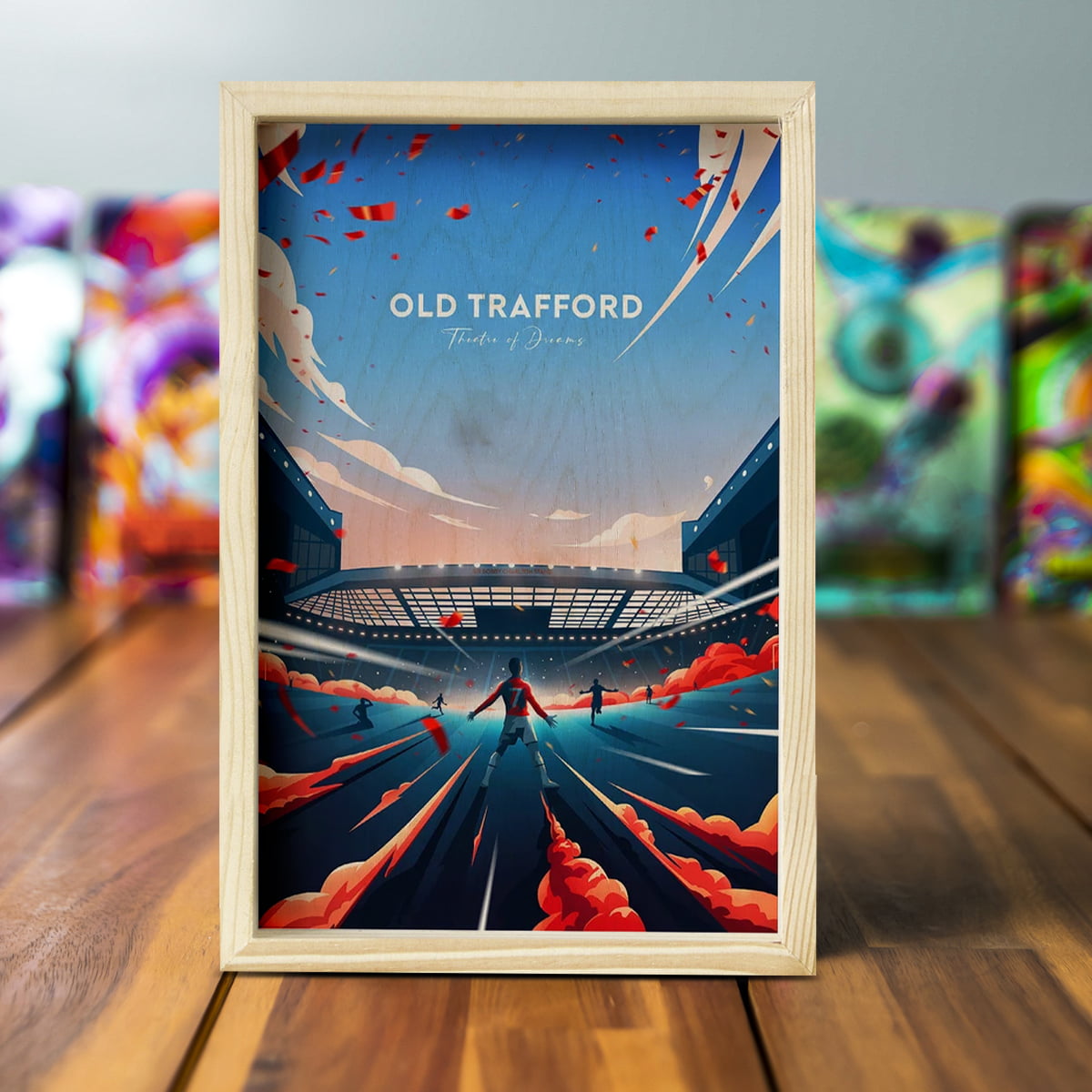 Old Trafford Wood Frame Wall Art for Manchester United Fans
