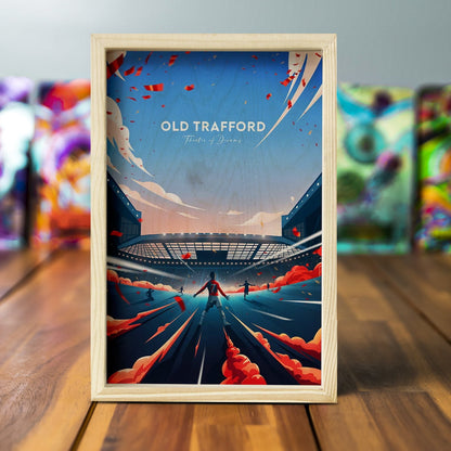 Old Trafford Wood Frame Wall Art for Manchester United Fans