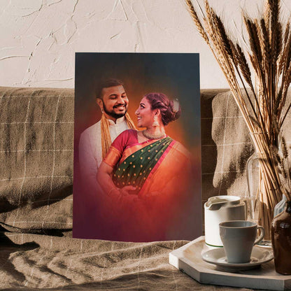 Photo to Painting Wall Art in Wood with Personalized Portrait