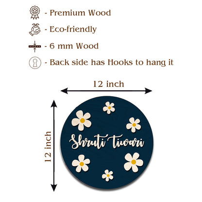 Personalized Kids Name Plate Specifications - 12x12 Birch Wood - Product Details