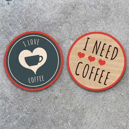 Dad Coaster Set in Wood – Text Design for Father's Day