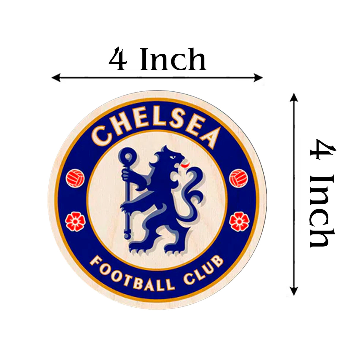 Held in hand for scale, real-world 4x4 inch for this chelsea fridge magnet, in birch wood.