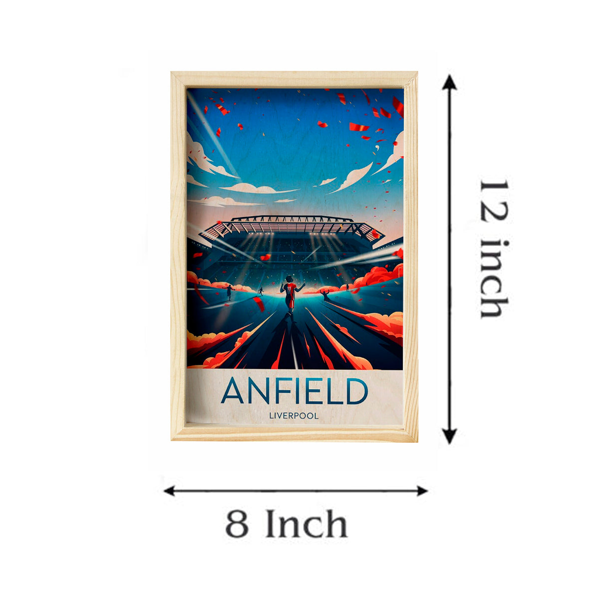 Anfield Stadium Wood Frame – 3D Liverpool Print