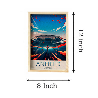 Anfield Stadium Wood Frame – 3D Liverpool Print