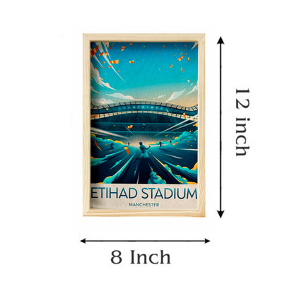 Etihad Stadium Wood Frame – 3D Man City Print