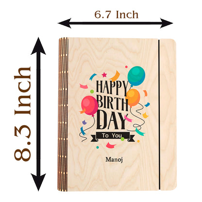 Birthday Diary Wooden Notebook – Personalized Cover