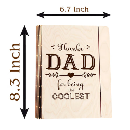 Father's Day Wooden Notebook – Personalized Dad Quote