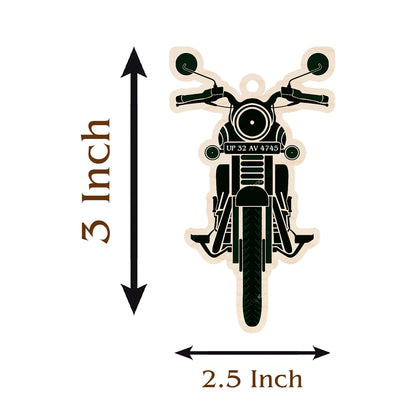 Sblossom packaging shot for the bike keychain royal enfield, laid flat on a brand backdrop, ready for gifting.