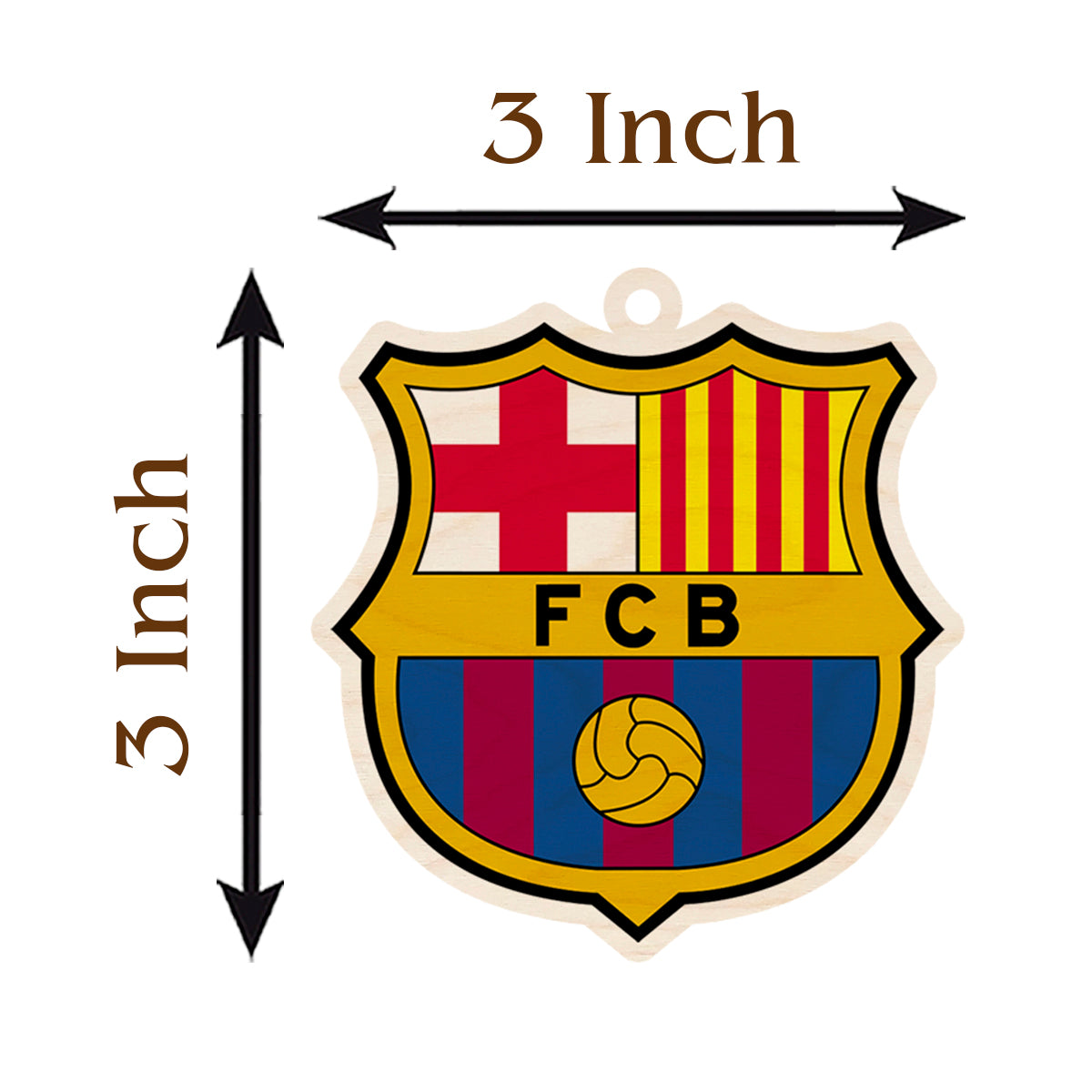 Barcelona Wooden Keychain – Football Crest for Fans