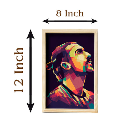 Zlatan Wooden Frame Wall Art with Colourful Pine Portrait Design