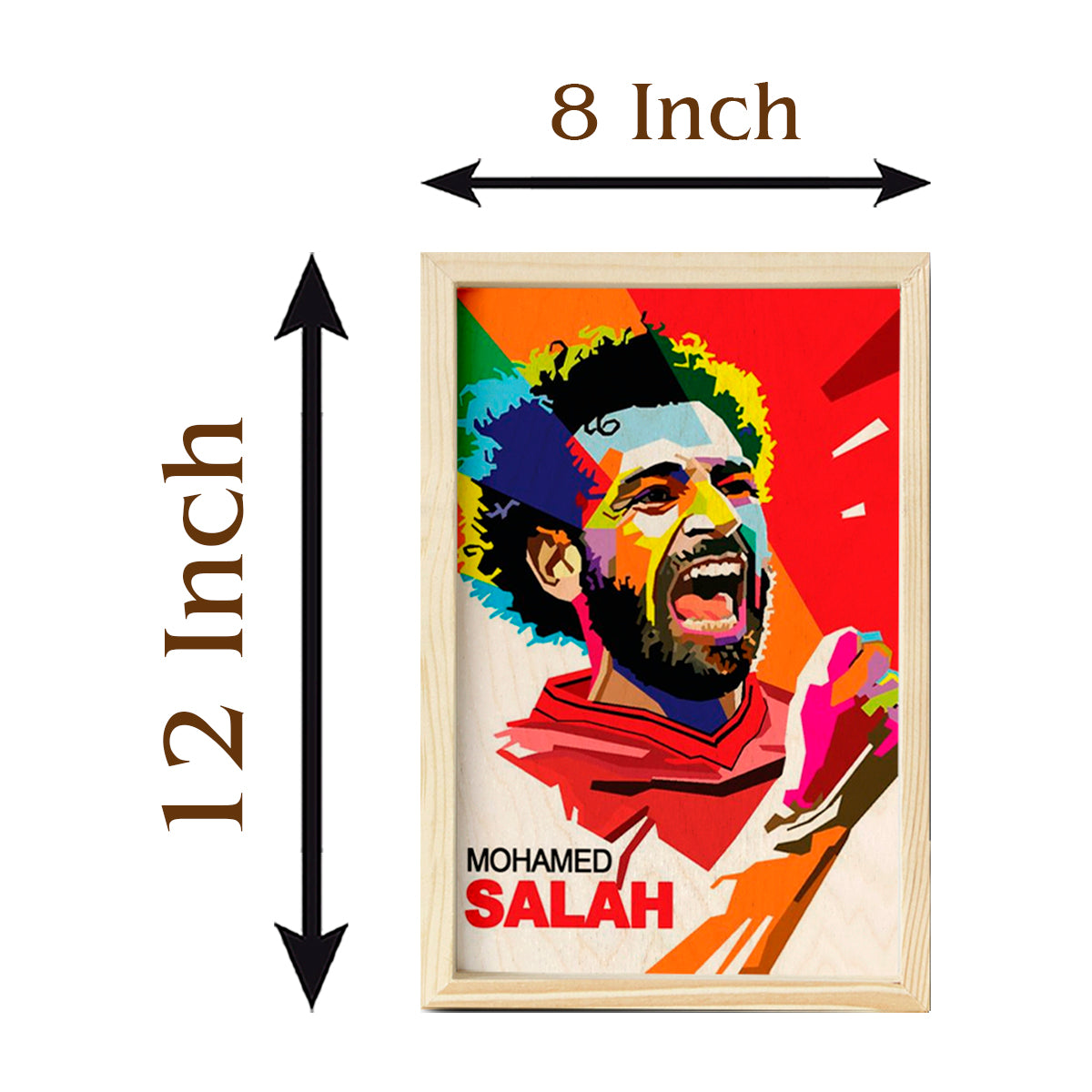 Salah Wooden Frame Wall Art with Colourful Pine Portrait Design